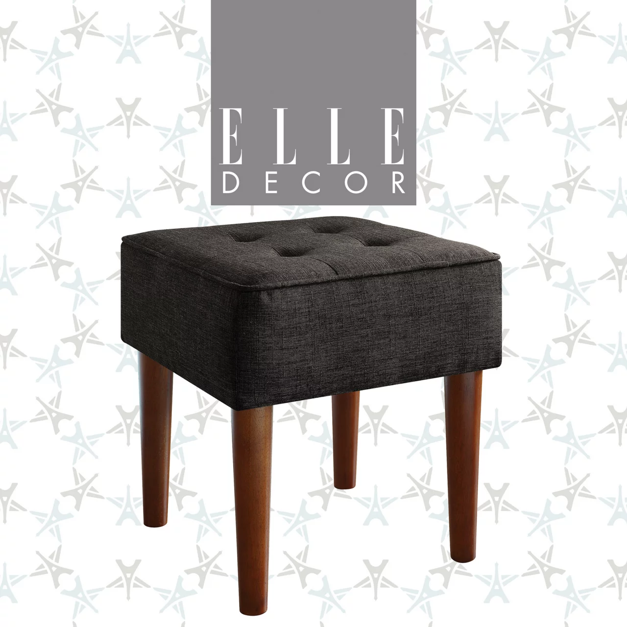 Aria Charcoal Grey Tufted Stool 6 Aria Charcoal Grey Tufted Stool - Image 6