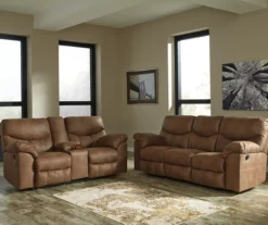Boxberg Bark Faux Leather Reclining Console Loveseat -Best Furniture Store 810519664 810519667