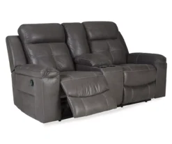Jesolo Gray Reclining Console Loveseat -Best Furniture Store 810519670 1