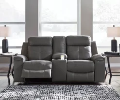 Jesolo Gray Reclining Console Loveseat -Best Furniture Store 810519670 2