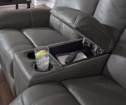 Jesolo Gray Reclining Console Loveseat -Best Furniture Store 810519670 3