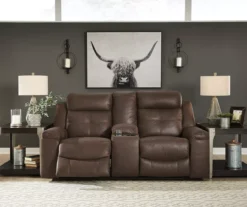 Jesolo Coffee Brown Reclining Console Loveseat -Best Furniture Store 810519673 2