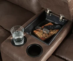 Jesolo Coffee Brown Reclining Console Loveseat -Best Furniture Store 810519673 3