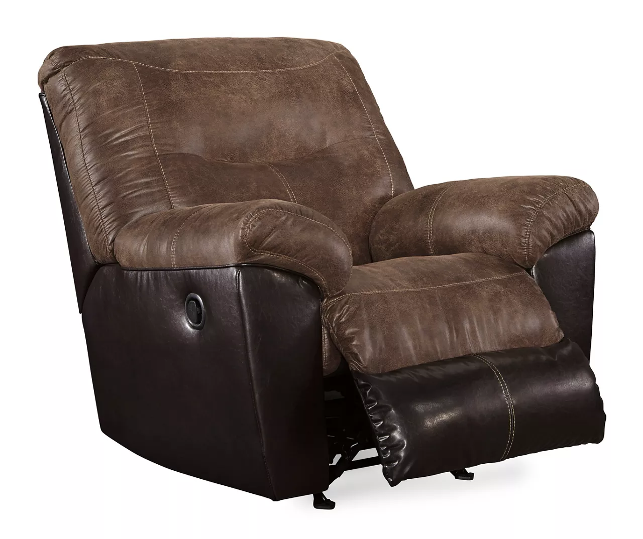 Follett Coffee Faux Leather Rocker Recliner 4 Follett Coffee Faux Leather Rocker Recliner - Image 4