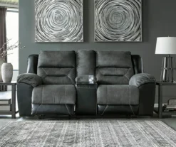 Earhart Faux Leather Reclining Console Loveseat -Best Furniture Store 810519695 3