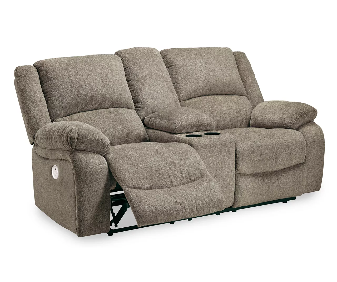 Draycoll Pewter Power Reclining Console Loveseat 2 Draycoll Pewter Power Reclining Console Loveseat - Image 2
