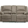 Draycoll Pewter Reclining Console Loveseat