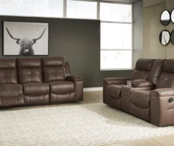 Jesolo Coffee Brown Reclining Console Loveseat -Best Furniture Store 810519726 810519673 1 1