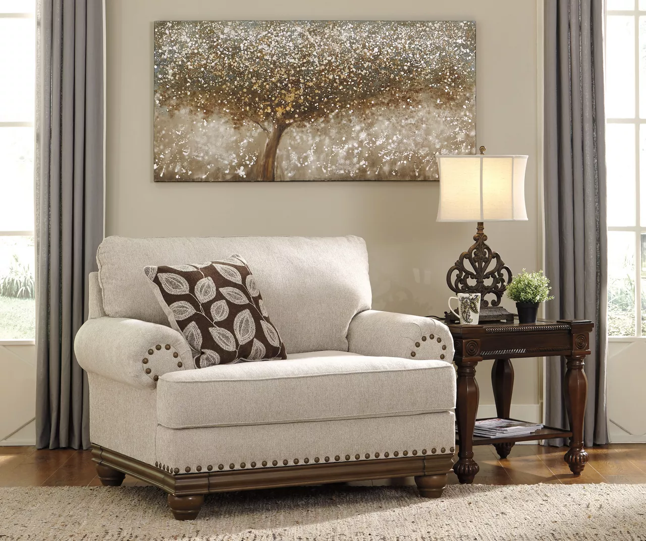 Harleson Wheat Nailhead Trim Chair And A Half 2 Harleson Wheat Nailhead Trim Chair And A Half - Image 2
