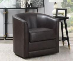 Willow River Hammond Faux Leather Swivel Accent Chair -Best Furniture Store 810519938 6
