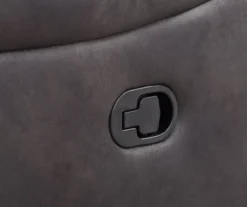 New Albany Dark Graphite Leather Look Micro Suede Swivel Reclining Glider -Best Furniture Store 810519941 3