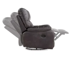 New Albany Dark Graphite Leather Look Micro Suede Swivel Reclining Glider -Best Furniture Store 810519941 7