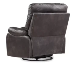 New Albany Dark Graphite Leather Look Micro Suede Swivel Reclining Glider -Best Furniture Store 810519941 9