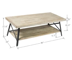 Pomona Whitewash Coffee Table -Best Furniture Store 810520051 3