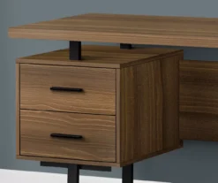 60" Walnut Woodgrain & Black Floating Desk 7 60" Walnut Woodgrain & Black Floating Desk -Best Furniture Store 810527324 3