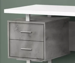 60" Concrete Gray & White Floating Desk -Best Furniture Store 810527330 3