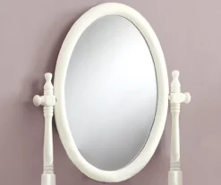 Antique White 2-Piece Mirror Vanity Set -Best Furniture Store 810527351 3