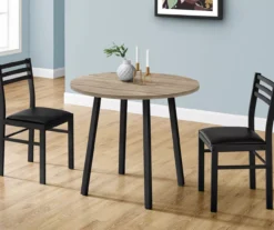 Dark Taupe & Black Metal 3-Piece Dining Set -Best Furniture Store 810527363 3