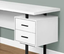 White & Black 3-Drawer L-Shaped Corner Desk -Best Furniture Store 810527374 3