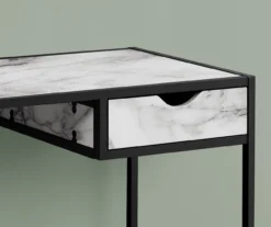 White Marble Look Computer Desk -Best Furniture Store 810533362 4