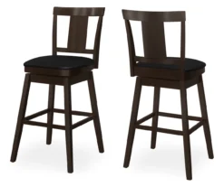 Faux Leather Swivel Bar Stools, 2-Pack -Best Furniture Store 810533430 2