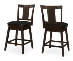 Faux Leather Swivel Bar Stools, 2-Pack -Best Furniture Store 810533431 2