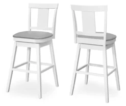 Faux Leather Swivel Bar Stools, 2-Pack -Best Furniture Store 810533432 2