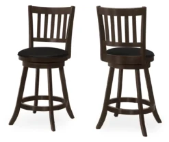 Slat Back Swivel Bar Stools, 2-Pack -Best Furniture Store 810533435 2