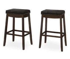Tufted Nailhead Backless Bar Stools, 2-Pack 26 Tufted Nailhead Backless Bar Stools, 2-Pack -Best Furniture Store 810533440 2
