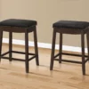 Tufted Nailhead Backless Bar Stools, 2-Pack
