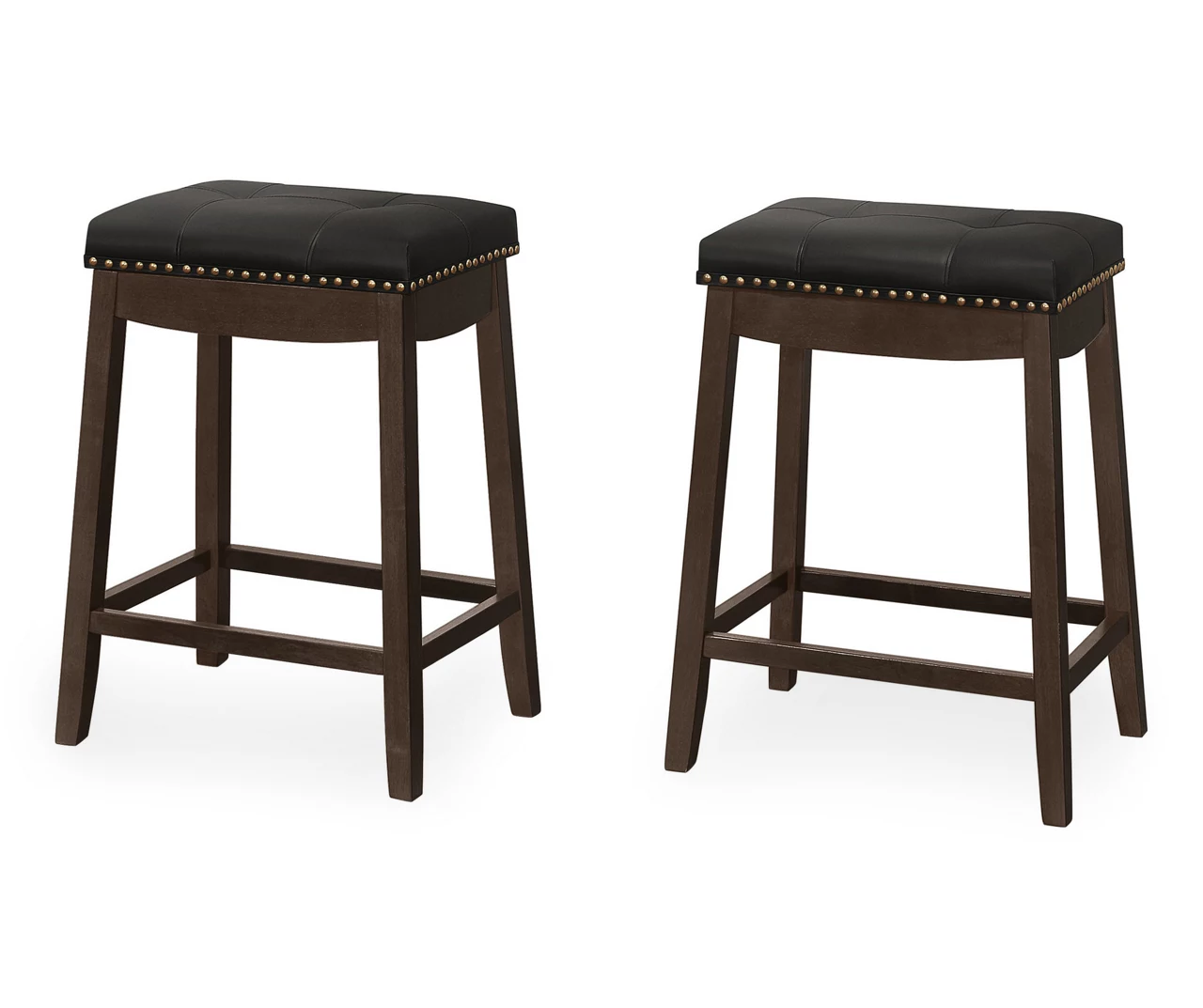 Tufted Nailhead Backless Bar Stools, 2-Pack 5 Tufted Nailhead Backless Bar Stools, 2-Pack - Image 5