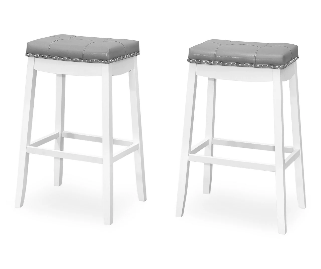 Tufted Nailhead Backless Bar Stools, 2-Pack 14 Tufted Nailhead Backless Bar Stools, 2-Pack - Image 14