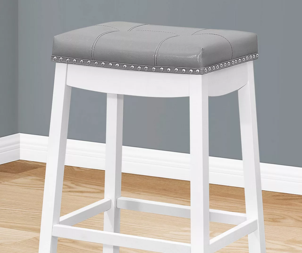 Tufted Nailhead Backless Bar Stools, 2-Pack 16 Tufted Nailhead Backless Bar Stools, 2-Pack - Image 16