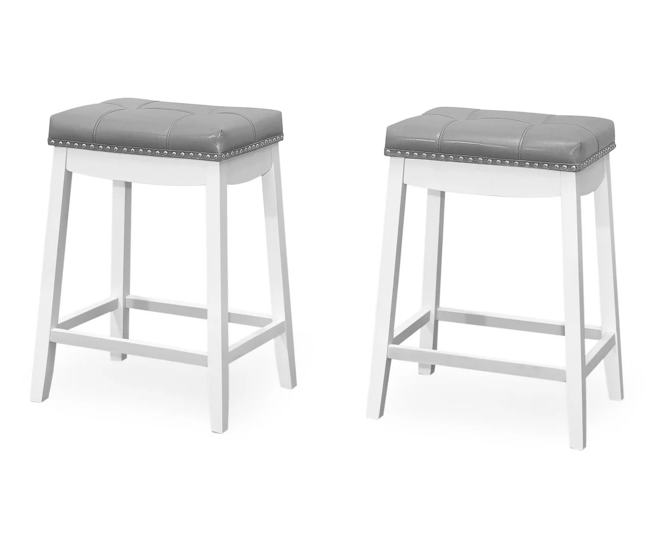 Tufted Nailhead Backless Bar Stools, 2-Pack 8 Tufted Nailhead Backless Bar Stools, 2-Pack - Image 8