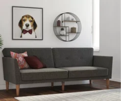 Regal Gray Linen Convertible Sleeper Futon -Best Furniture Store 810535613 3