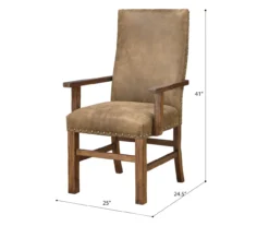 Rustic Pine & Dixie Almond Upholstered Dining Chairs, 2-Pack -Best Furniture Store 810535744 2