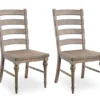 Sandstone Buff Ladderback Upholstered Dining Chairs, 2-Pack