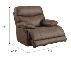 Brown Microfiber Swivel Gliding Recliner -Best Furniture Store 810535760 A7 1