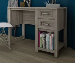 Sierra Ridge Levi Light Walnut Pedestal Desk -Best Furniture Store 810538117 3