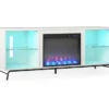 Newland White Electric Fireplace Console