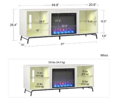 Newland White Electric Fireplace Console -Best Furniture Store 810538184 6