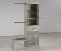 Nova Grow With Me Gray Oak Adjustable Closet Organizer