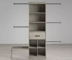 Nova Grow With Me Gray Oak Adjustable Closet Organizer -Best Furniture Store 810538199 3