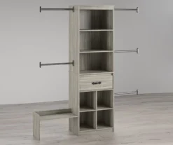 Nova Grow With Me Gray Oak Adjustable Closet Organizer -Best Furniture Store 810538199 4