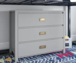 Monarch Hill Haven Dove Gray 3-Drawer Dresser -Best Furniture Store 810538227 3