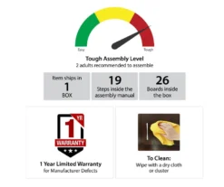 70" Fowler Black Electric Fireplace Console -Best Furniture Store 810538243 6