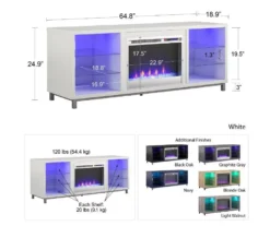 70" Intrepid Light Walnut Deluxe Electric Fireplace Console 9 70" Intrepid Light Walnut Deluxe Electric Fireplace Console -Best Furniture Store 810538245 5