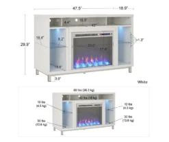 48" Intrepid White Electric Fireplace Console 11 48" Intrepid White Electric Fireplace Console -Best Furniture Store 810538247 6