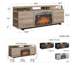 65" Himmel Espresso Electric Fireplace Console -Best Furniture Store 810538249 6