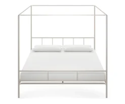 Marion White Metal King Canopy Bed -Best Furniture Store 810538376 4